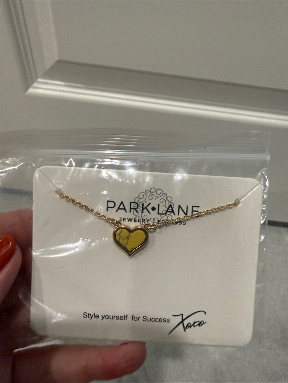 Park Lane Gold Necklace with Yellow Heart Enamel Pendant